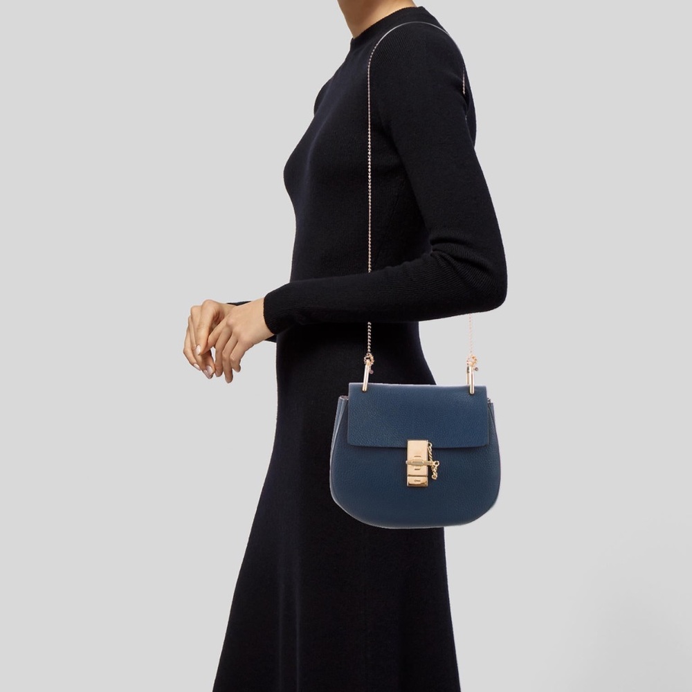 CHLOE Navy Medium Drew Bag - Picture 14 of 14